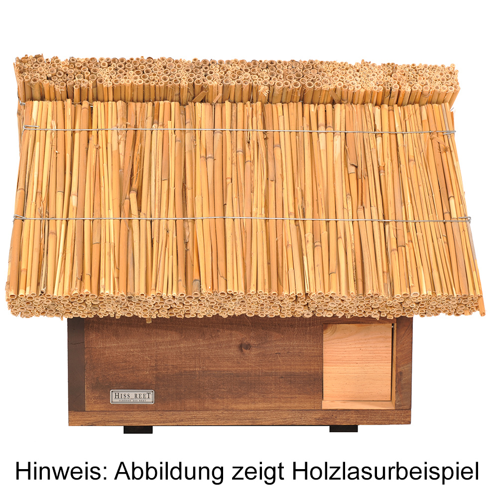 Igelhuette-TERRAMARE-mit-Reetplattendach-4 Hiss Reet Igelhaus Igelhütte Igelunterschlupf Terramare Strohdach Reetdach